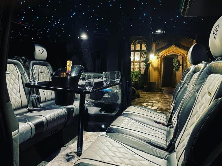 luxurious interior of chauffeur vehicle