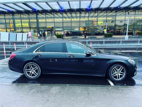 mercedes parked outside heathrow airport